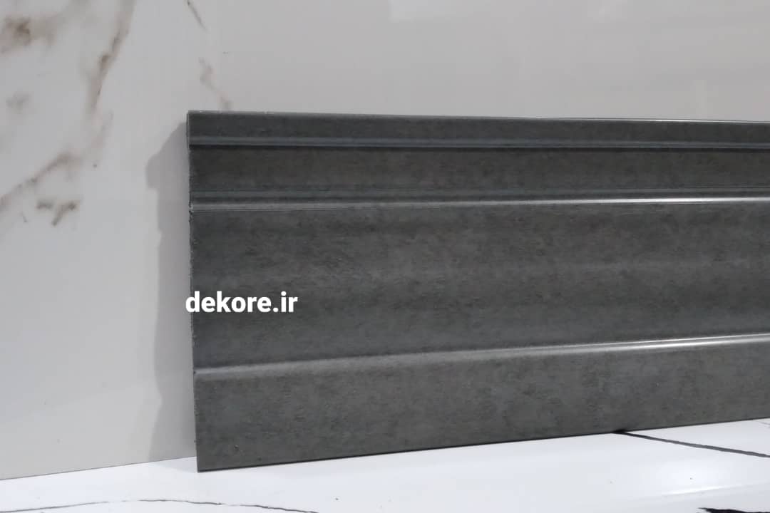 قرنیز ساختمانی 9سانت پی وی سی طرح مدرن رنگ: بتنی تیره